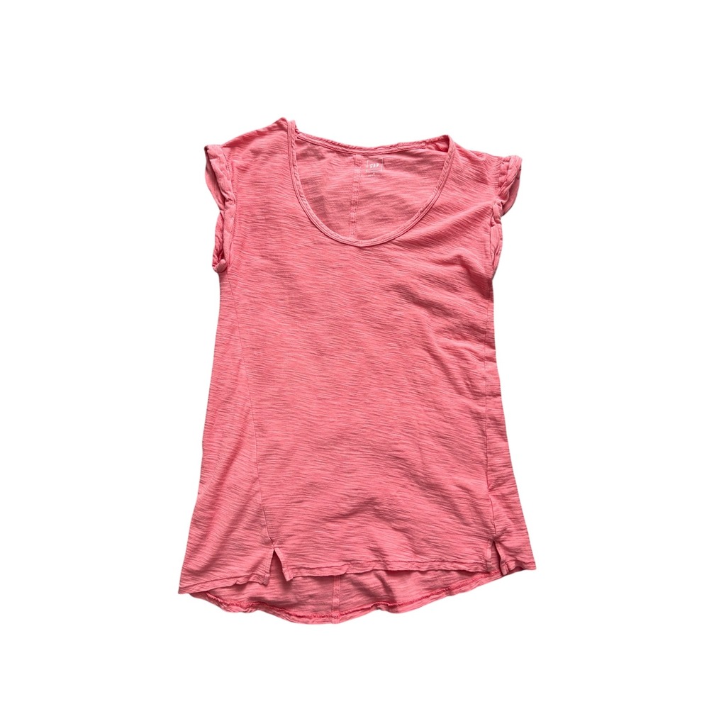 GAP Women's Pink Slub Cotton Flutter‎ Sleeve T-Shirt Size M Casual Top